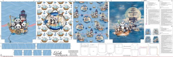 Panel Turnbeutel Pandas auf hoher See