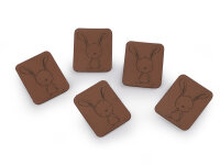 Kunstlederlabel Hase dunkelbraun