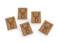 Kunstlederlabel Bär hellbraun