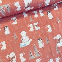 Eisbären, Pinguine und Hasen Jersey koralle