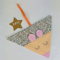 Knistertuch Blümchen oliv