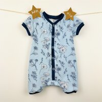 Spielanzug Blumen jeansblau