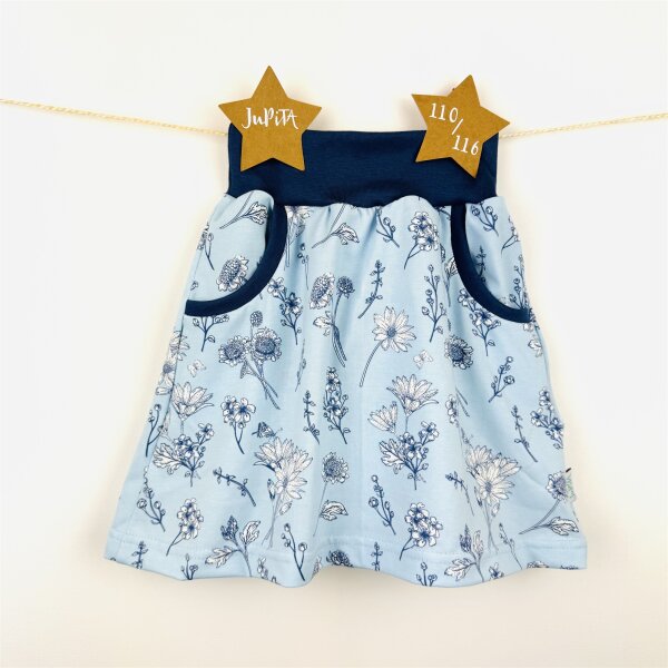 Rock Blumen jeansblau