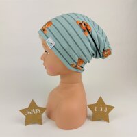 Beanie Teddy Panel blaugrün