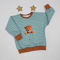 Sweater Teddy Panel blaugrün