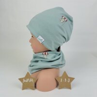 Haube & Loop Bären mit Fallschirm