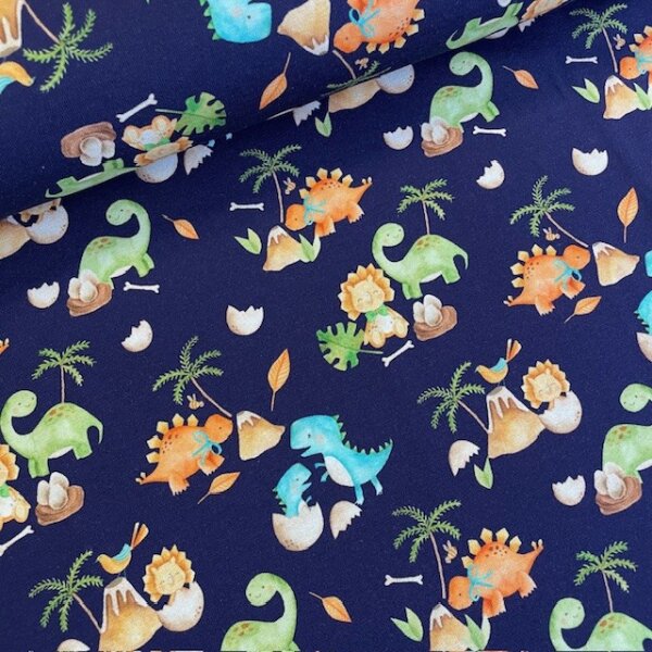 Dinofamilie Jersey dunkelblau