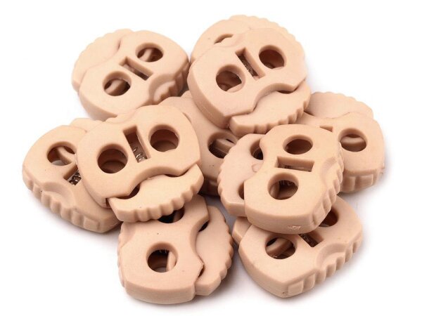 Duo-Kordelstopper 20x20mm beige